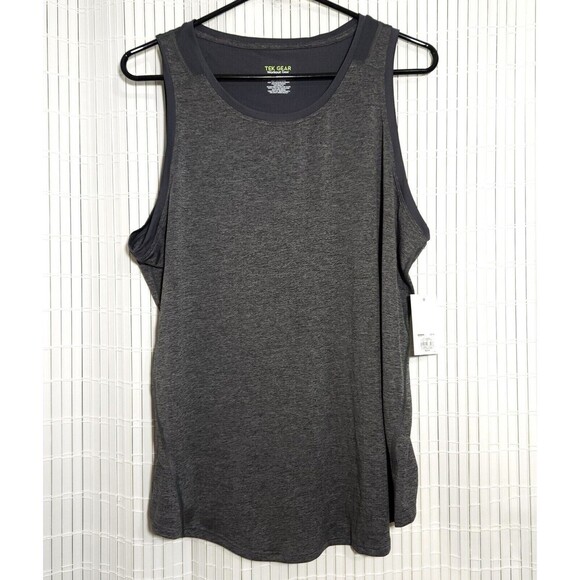 Tek Gear Activewear Top women Size XXL Color Charcoal Reflective Top Logo B2 - Picture 2 of 10